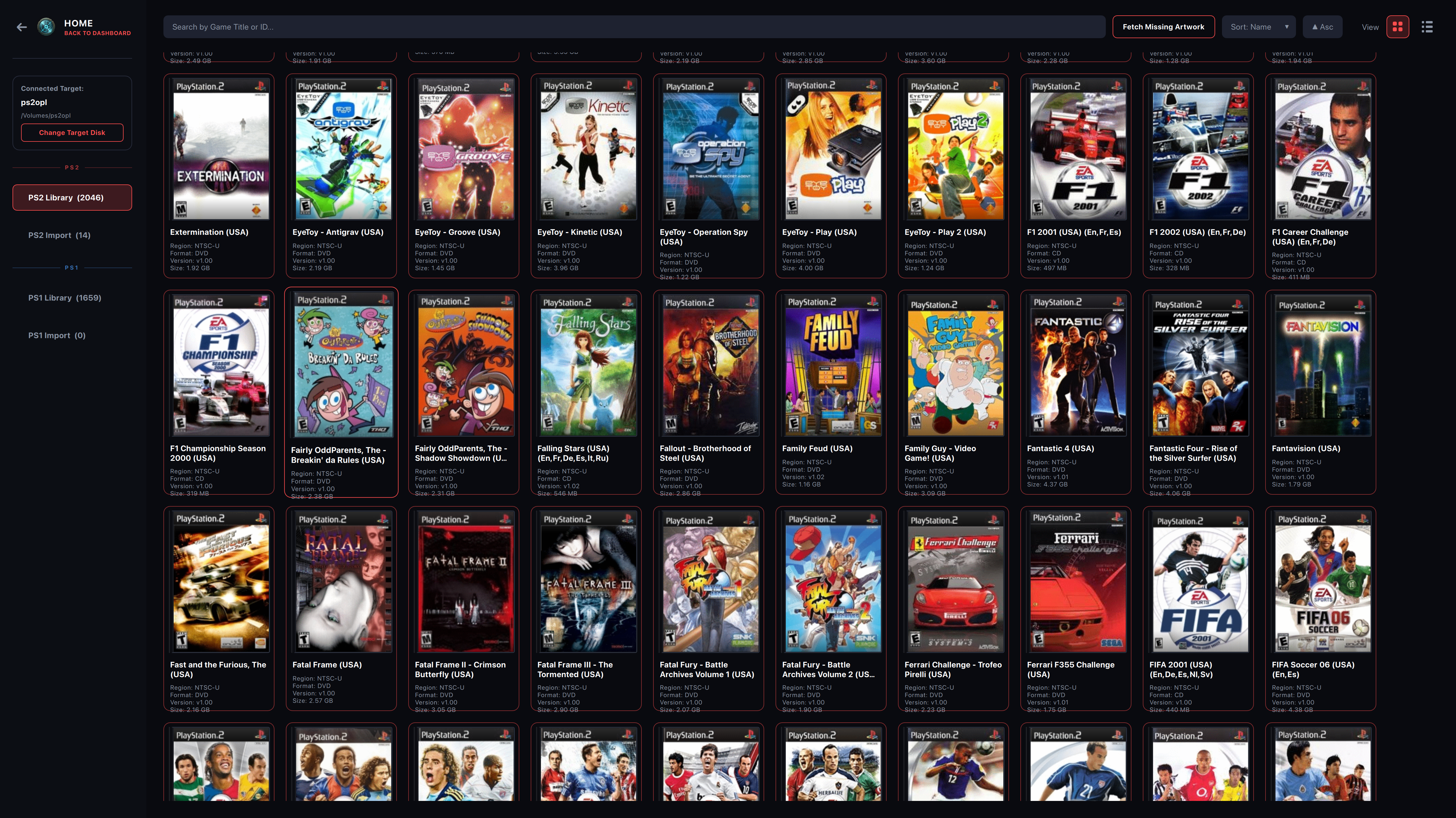 PS2 Library View